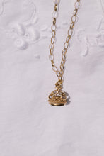 Load image into Gallery viewer, Antique Victorian 9ct Gold Green Gemstone Fob Necklace on a Vintage 9ct Gold Belcher Chain Necklace