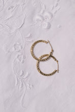 Load image into Gallery viewer, Vintage 9ct Gold Textured Hoop Earrings