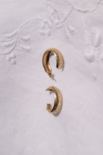 Load image into Gallery viewer, Vintage 9ct Gold Engraved Hoop Earrings
