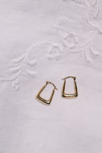 Load image into Gallery viewer, Vintage 9ct Gold Rectangular Hoop Earrings
