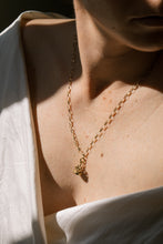 Load image into Gallery viewer, Antique Victorian 9ct Gold Green Gemstone Fob Necklace on a Vintage 9ct Gold Belcher Chain Necklace