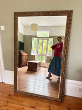 Load image into Gallery viewer, Large Vintage Wooden Gold Gilded Mirror