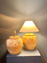 Load image into Gallery viewer, Pair of Vintage Handmade Terracotta Style Shell Table Lamps