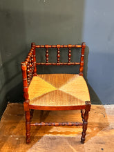 Load image into Gallery viewer, French Antique Faux Bamboo Bobbin corner chair