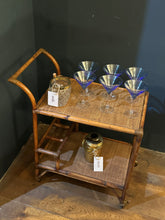 Load image into Gallery viewer, 1950s French Rattan Cocktail Drinks Trolley