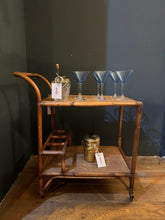 Load image into Gallery viewer, 1950s French Rattan Cocktail Drinks Trolley