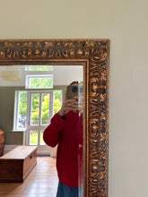 Load image into Gallery viewer, Large Vintage Wooden Gold Gilded Mirror