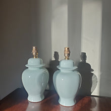 Load image into Gallery viewer, Pair Of Vintage Pale Green Lamps