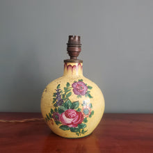 Load image into Gallery viewer, Yellow Hand Painted Floral Lamp