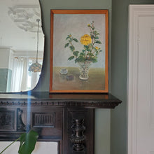 Load image into Gallery viewer, Large Vintage Oil Painting With Yellow Flowers
