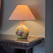 Load image into Gallery viewer, Yellow Hand Painted Floral Lamp