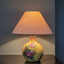 Load image into Gallery viewer, Yellow Hand Painted Floral Lamp