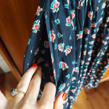 Load image into Gallery viewer, Black Cotton Floral Midi Dress