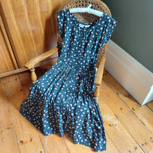 Load image into Gallery viewer, Black Cotton Floral Midi Dress