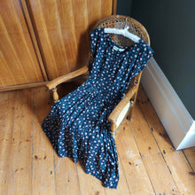 Load image into Gallery viewer, Black Cotton Floral Midi Dress