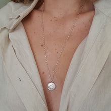 Load image into Gallery viewer, silver pendant on woman