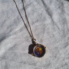 Load image into Gallery viewer, Rare Victorian 1894 Sterling Silver Mount with 1887 Enamelled Shilling Coin Fob Pendant