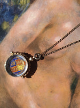 Load image into Gallery viewer, Rare Victorian 1894 Sterling Silver Mount with 1887 Enamelled Shilling Coin Fob Pendant