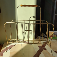 Load image into Gallery viewer, Mid Century Bamboo Magazine Rack
