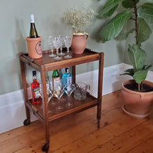 Load image into Gallery viewer, Vintage Wooden Cocktail Drinks Trolley