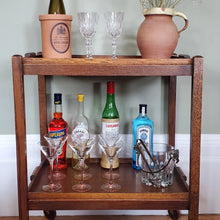 Load image into Gallery viewer, Vintage Wooden Cocktail Drinks Trolley