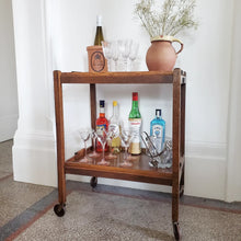 Load image into Gallery viewer, Vintage Wooden Cocktail Drinks Trolley