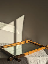 Load image into Gallery viewer, Antique French Distressed Bamboo Mirror