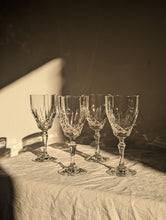 Load image into Gallery viewer, Set of four large crystal wine glasses