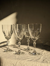 Load image into Gallery viewer, Set of four large crystal wine glasses