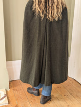 Load image into Gallery viewer, Olive Green Wool Cape Coat