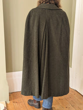 Load image into Gallery viewer, Olive Green Wool Cape Coat