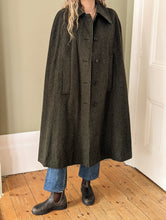 Load image into Gallery viewer, Olive Green Wool Cape Coat