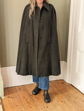 Load image into Gallery viewer, Olive Green Wool Cape Coat