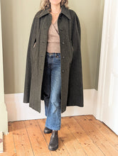 Load image into Gallery viewer, Olive Green Wool Cape Coat