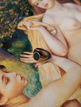 Load image into Gallery viewer, Antique 9ct Gold Black Onyx Pinky Signet Ring