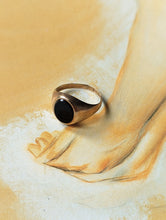 Load image into Gallery viewer, Antique 9ct Gold Black Onyx Pinky Signet Ring