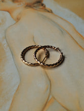 Load image into Gallery viewer, vintage 80s gold hoops on painting