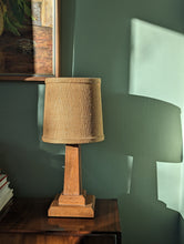 Load image into Gallery viewer, Mid Century Teak Table Lamp and Rattan Shade