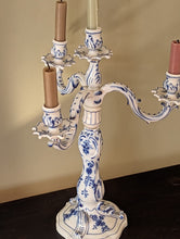 Load image into Gallery viewer, blue and white candleabra