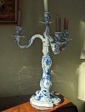 Load image into Gallery viewer, blue and white candleabra