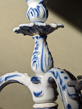 Load image into Gallery viewer, blue and white candleabra