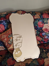 Load image into Gallery viewer, art deco mirror on floral sofa