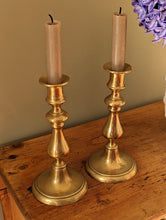 Load image into Gallery viewer, Pair of Antique Brass Candlestick Holder