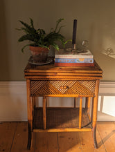 Load image into Gallery viewer, vintage bamboo bedside table