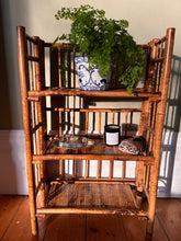 Load image into Gallery viewer, Bohemian Mid-Century Modern Handcrafted Bamboo & Cane 3-Tier Folding Shelves