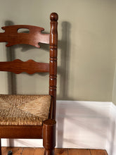 Load image into Gallery viewer, Set of Four Ladder Back Rush Country Dining Room Chairs