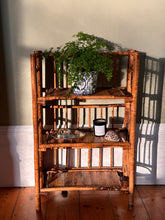Load image into Gallery viewer, Bohemian Mid-Century Modern Handcrafted Bamboo & Cane 3-Tier Folding Shelves