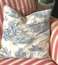 Load image into Gallery viewer, Handmade French Blue Toile Cushions