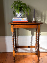 Load image into Gallery viewer, oak barley twist side table