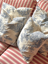 Load image into Gallery viewer, Handmade French Blue Toile Cushions